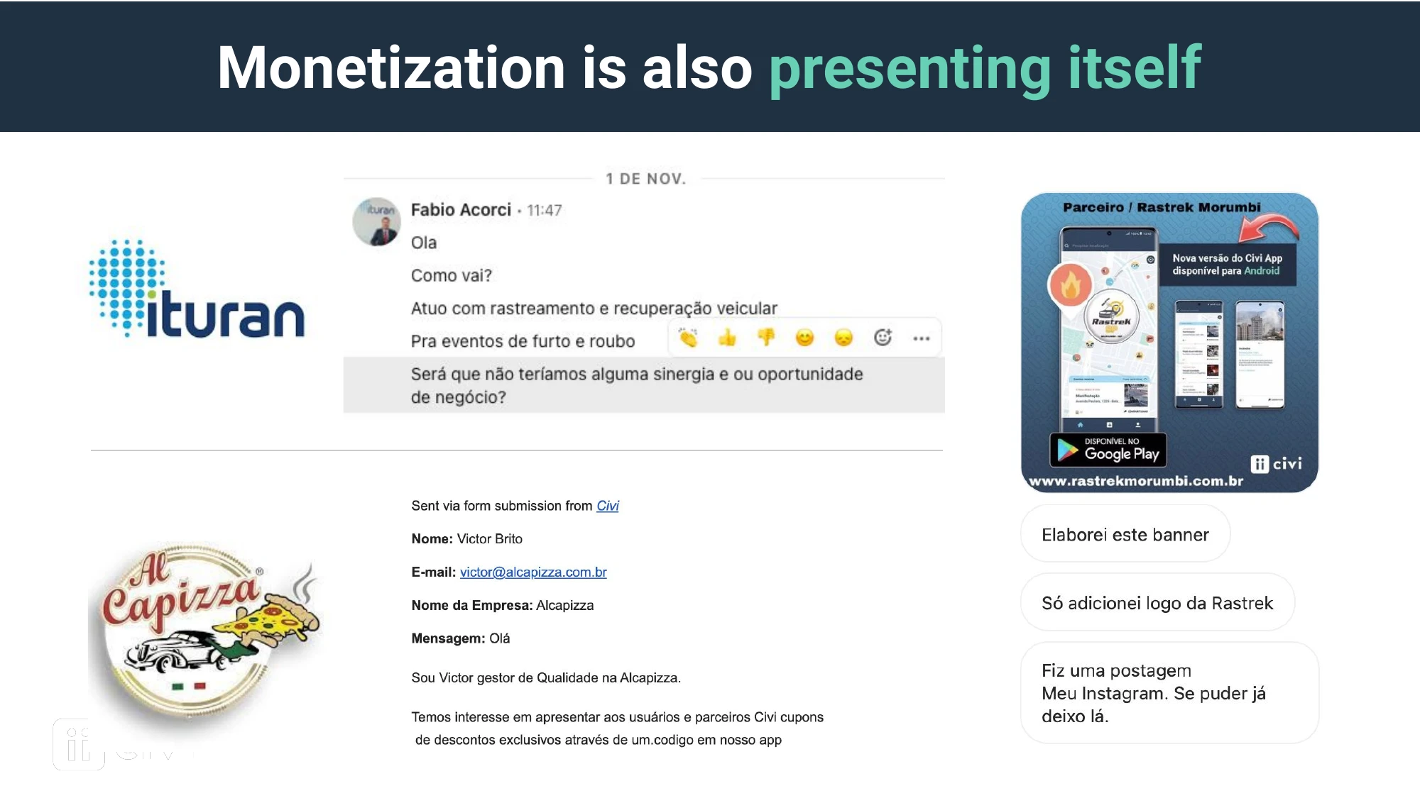 Organic monetization opportunities