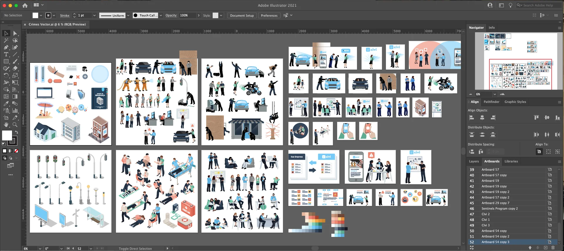 Illustrator file with the illustrations for the social media posts