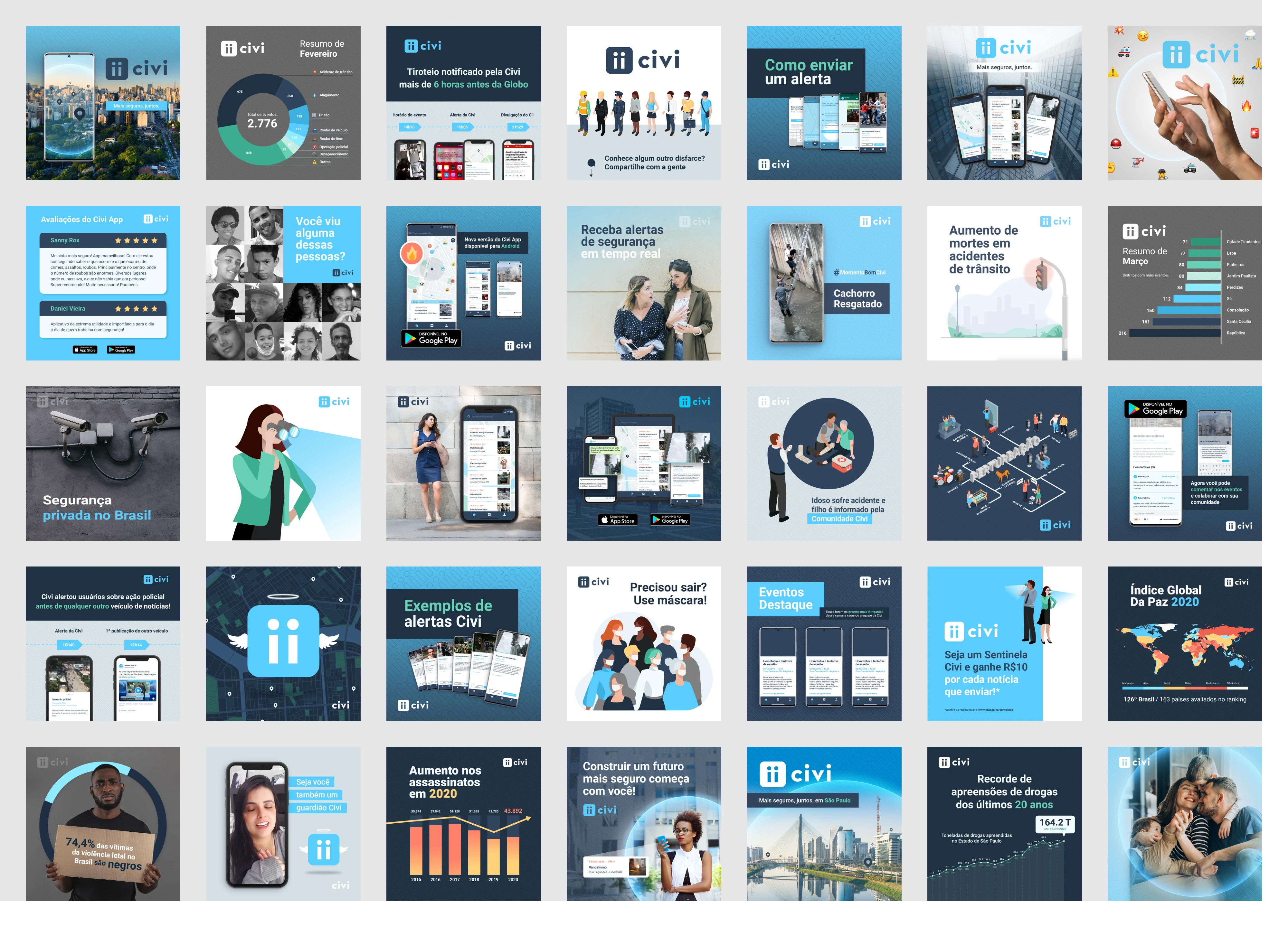 Examples of Civi social media posts
