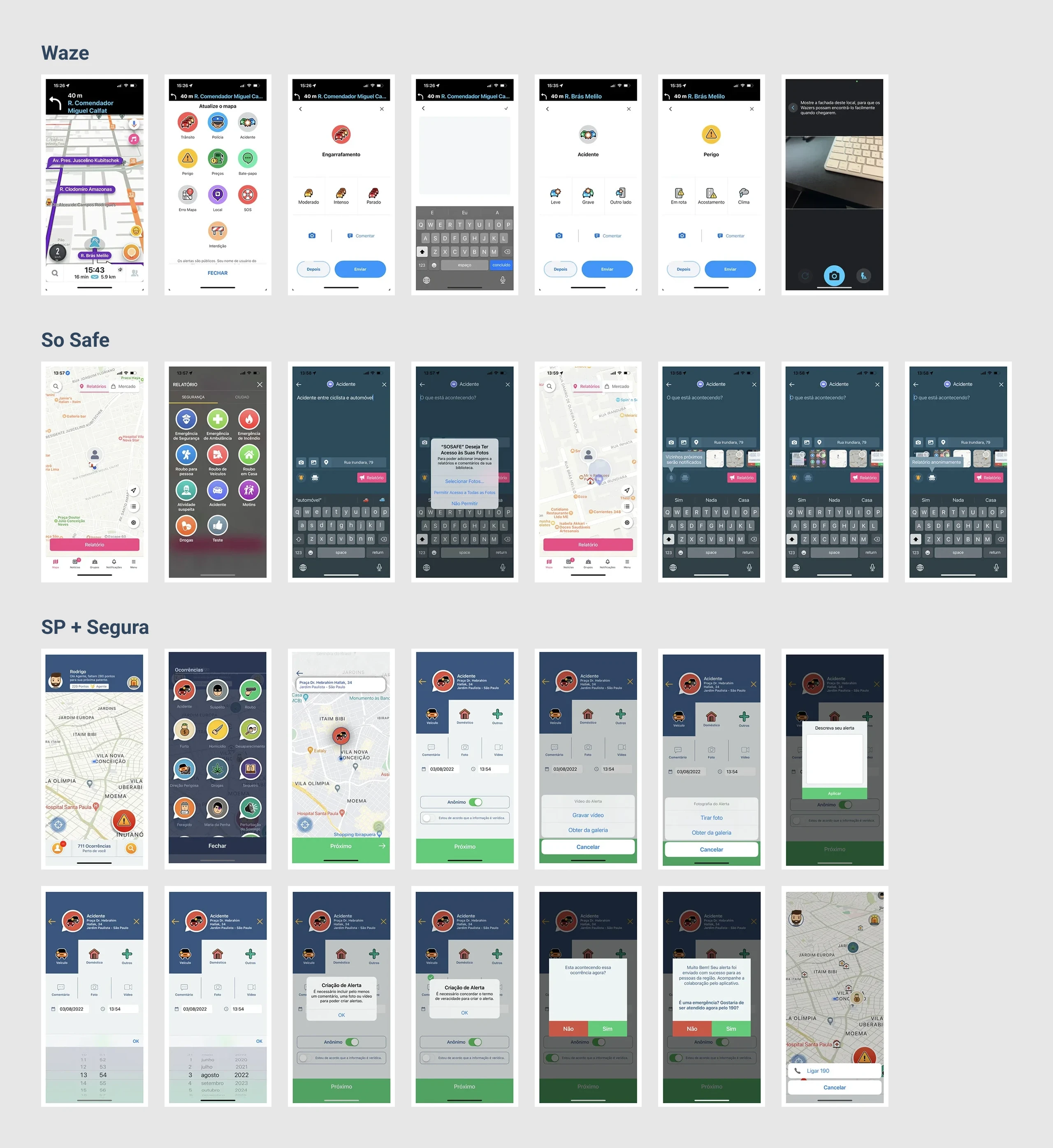 Benchmark research — Competitor UGC reporting flows