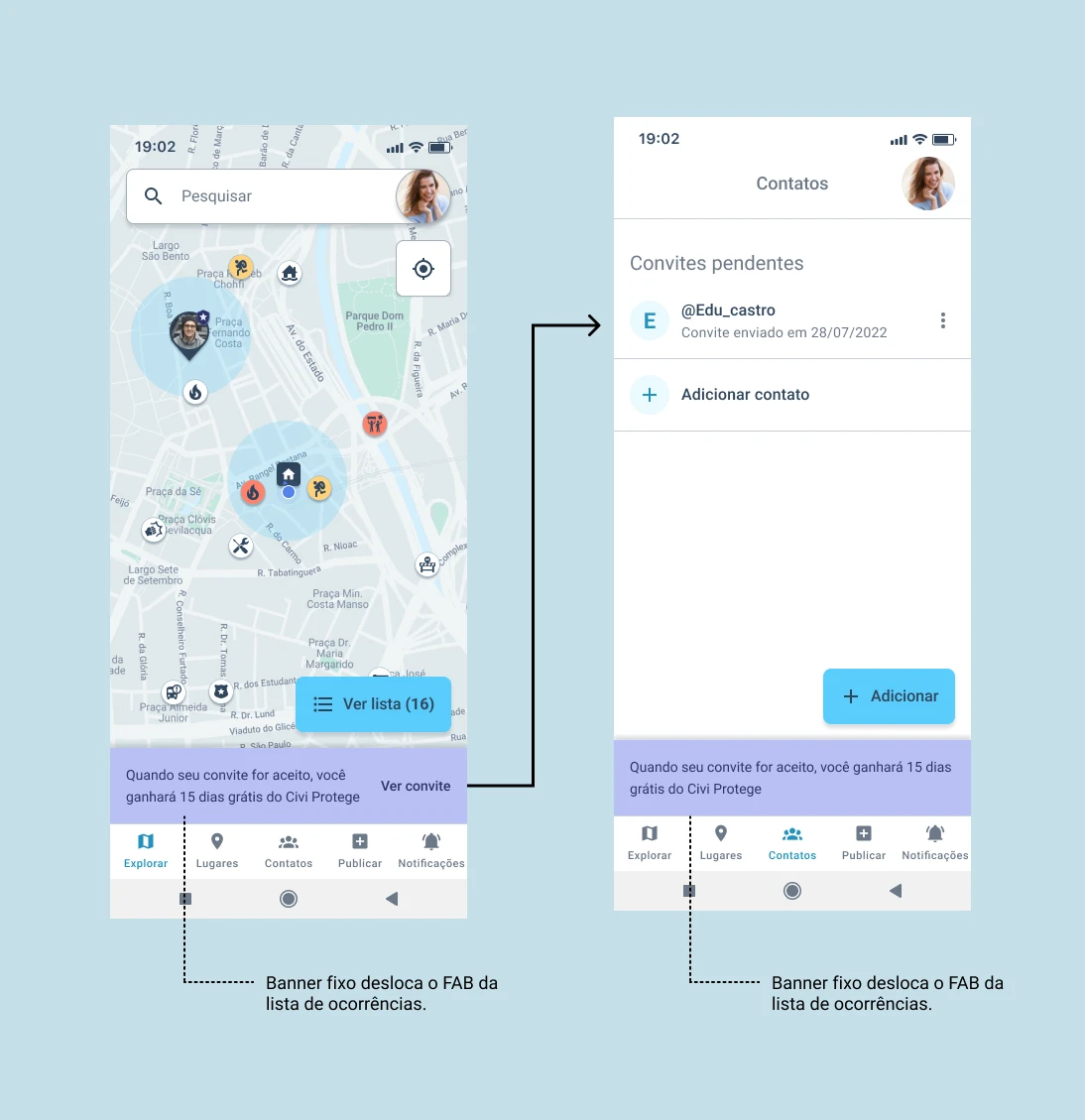 Condition 2: free user with pending contacts and no free trial