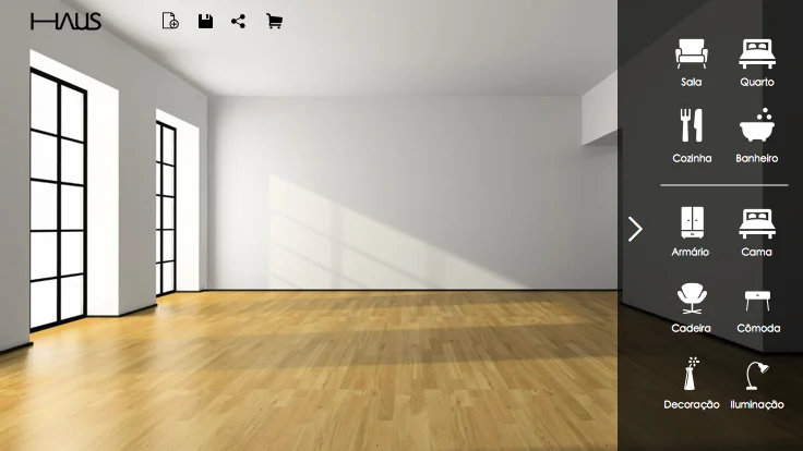 Haus app — Step 2, select room type and object category