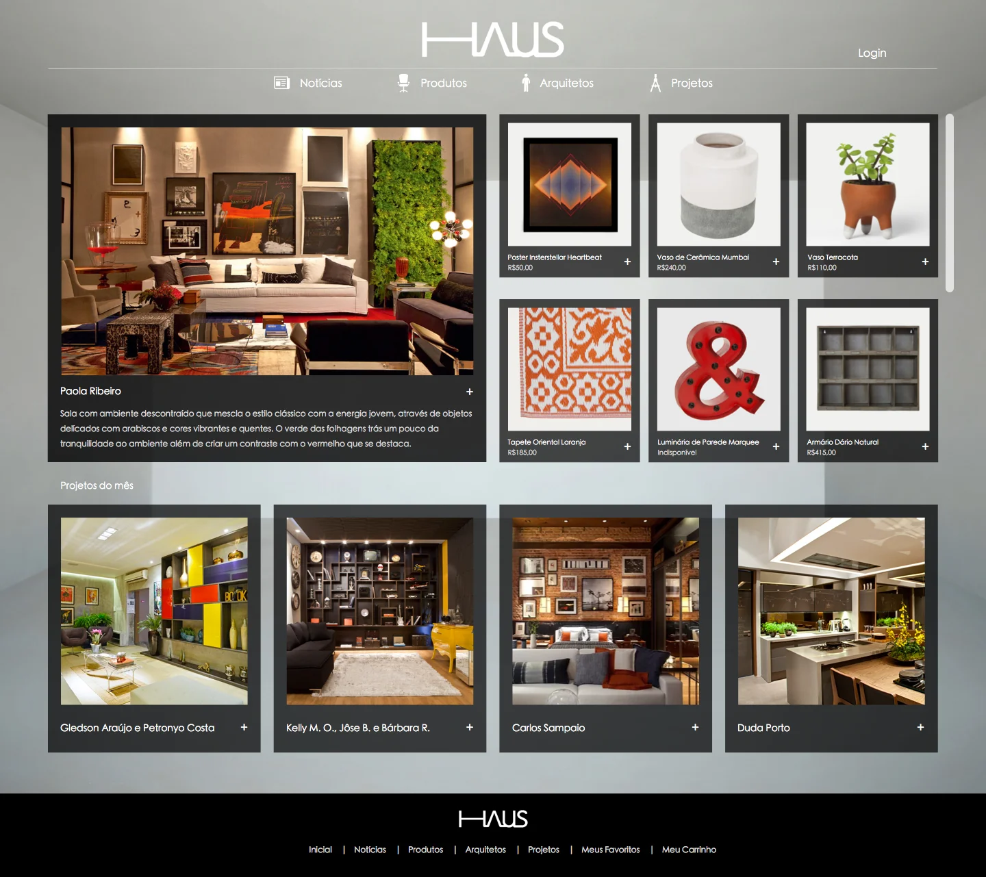 Haus — Projects page