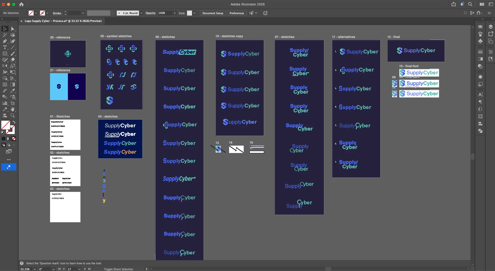 SupplyCyber logo process — Adobe Illustrator